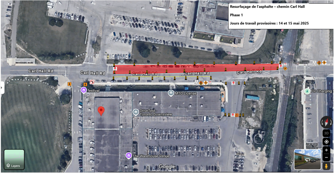 Resurfaçage de l’asphalte  phase 1