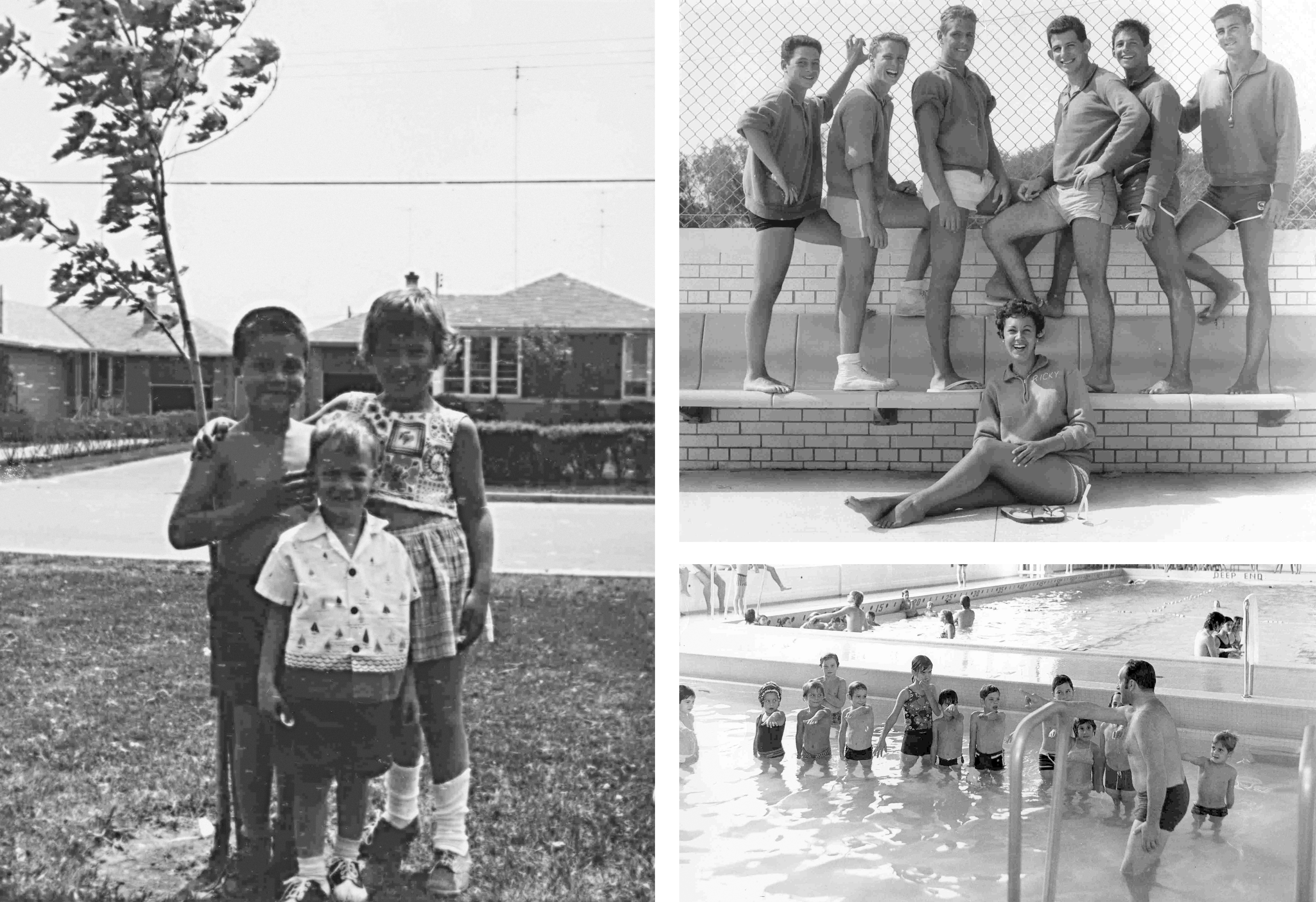 A collage of black and white photos featuring children who grew up in Bathurst Manor.