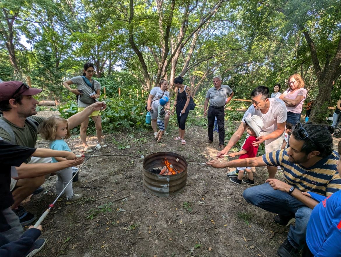 people around a campfire