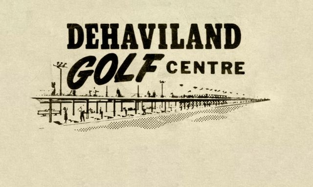 An advertisement for the de Havilland Golf Centre.
