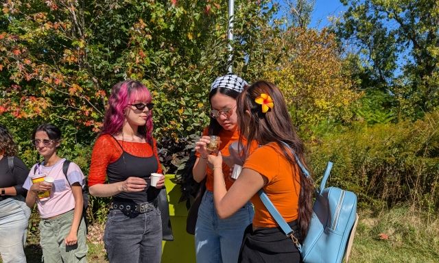 girls looking at seeds