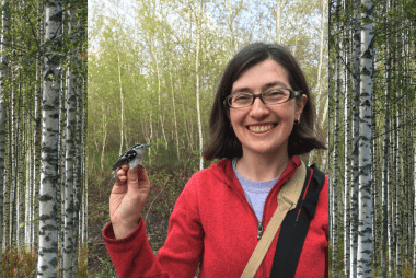 someone holding a warbler